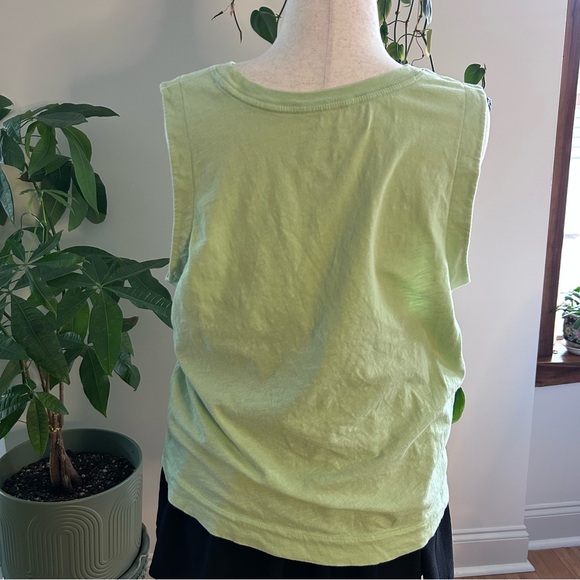 Anthropologie Green Graphic Muscle Tank Top - Picture 3 of 6